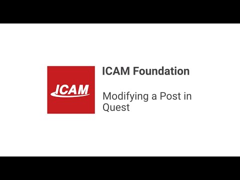 Modifying a Post in QUEST Foundation